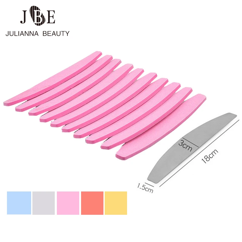 

New Double Sided Stainless Steel Handle Sand Paper Manicure Nail File Pink Calluses Remover with 10 pcs Replacement Sand Paper