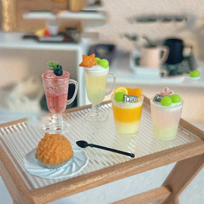 

1 шт. 1/12 Миниатюрные аксессуары для кукольного домика, украшение для летней чашки для напитков, мини-модель для фруктов, чая, коктейля, игрушки