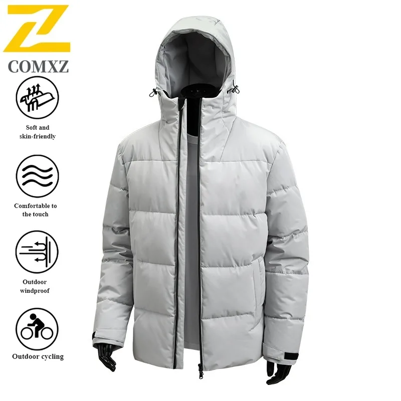 Men's Reversible Hooded Jacket  Winter Thermal Coat Waterproof Windproof Double Face Fleece Outerwear for Cold Weather  2025