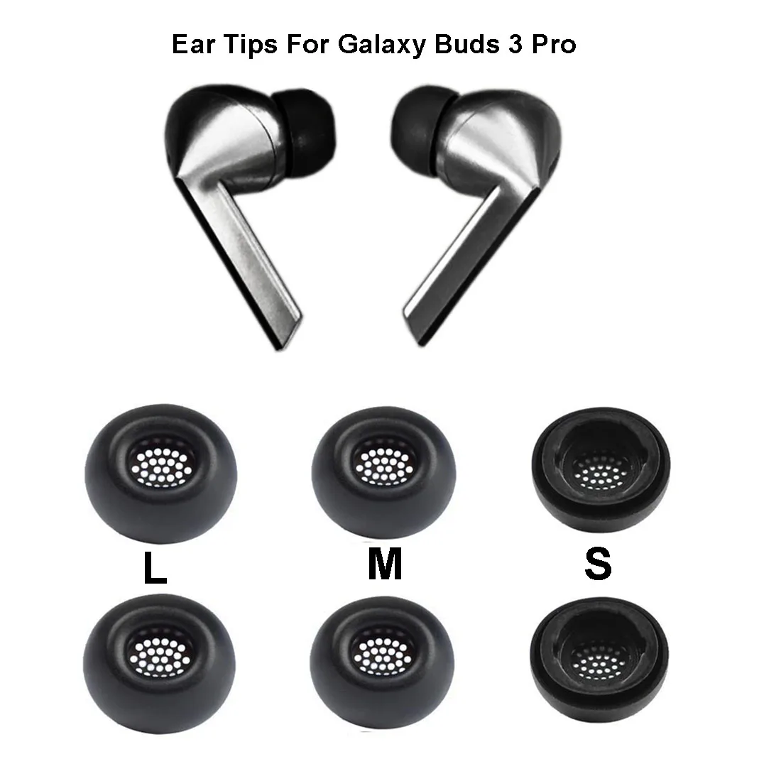 6PCS Silicone Ear Tips for Samsung Galaxy Buds 3 Pro / 2 Pro / Pro / FE / Galaxy Buds 2 Eartips Ear Pads Caps Case