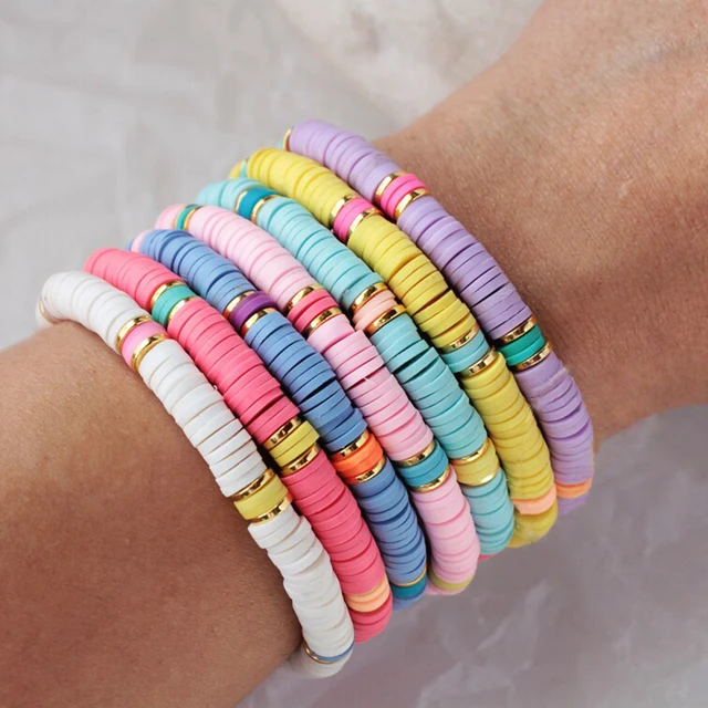 Clay Bead Bracelet Ideas Colorful Diy Aesthetic Stretch, 44% OFF