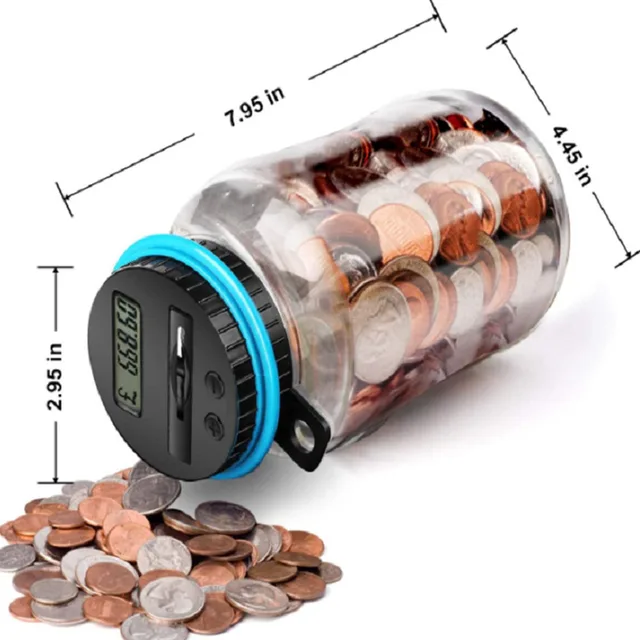 Piggy Bankszámláló Érme Elektronikus Digitális Lcd Számolása Pénzmegtakarító Doboz Jar Érmék Tárolódoboz Euró Gbp Pénzhez - Image 4