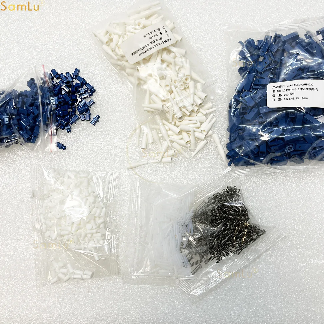 200pcs Lot Lc/pc Simplex Single Mode Upc Blue Lc0.9 Jumper Loose Optical Fiber Connector
