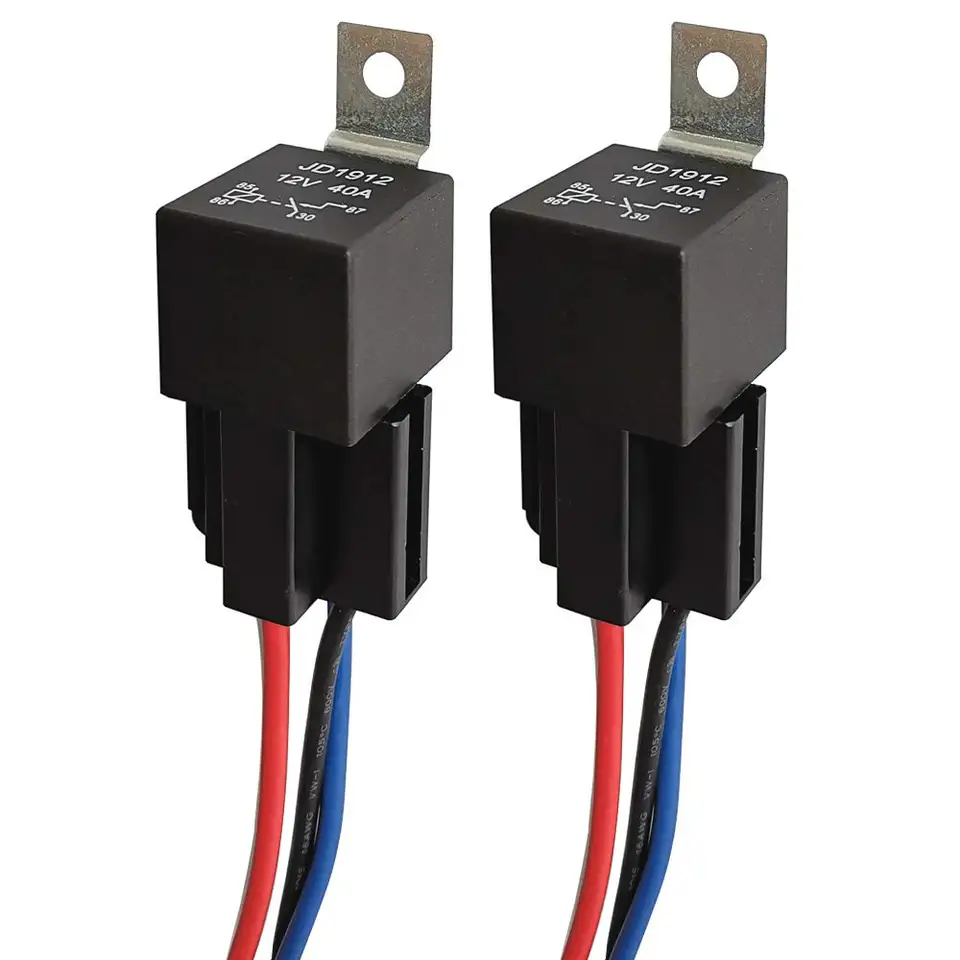 Relè Automobilistico 12V 40A a 4 Pin Tipo SPST con Zoccolo per Allarme