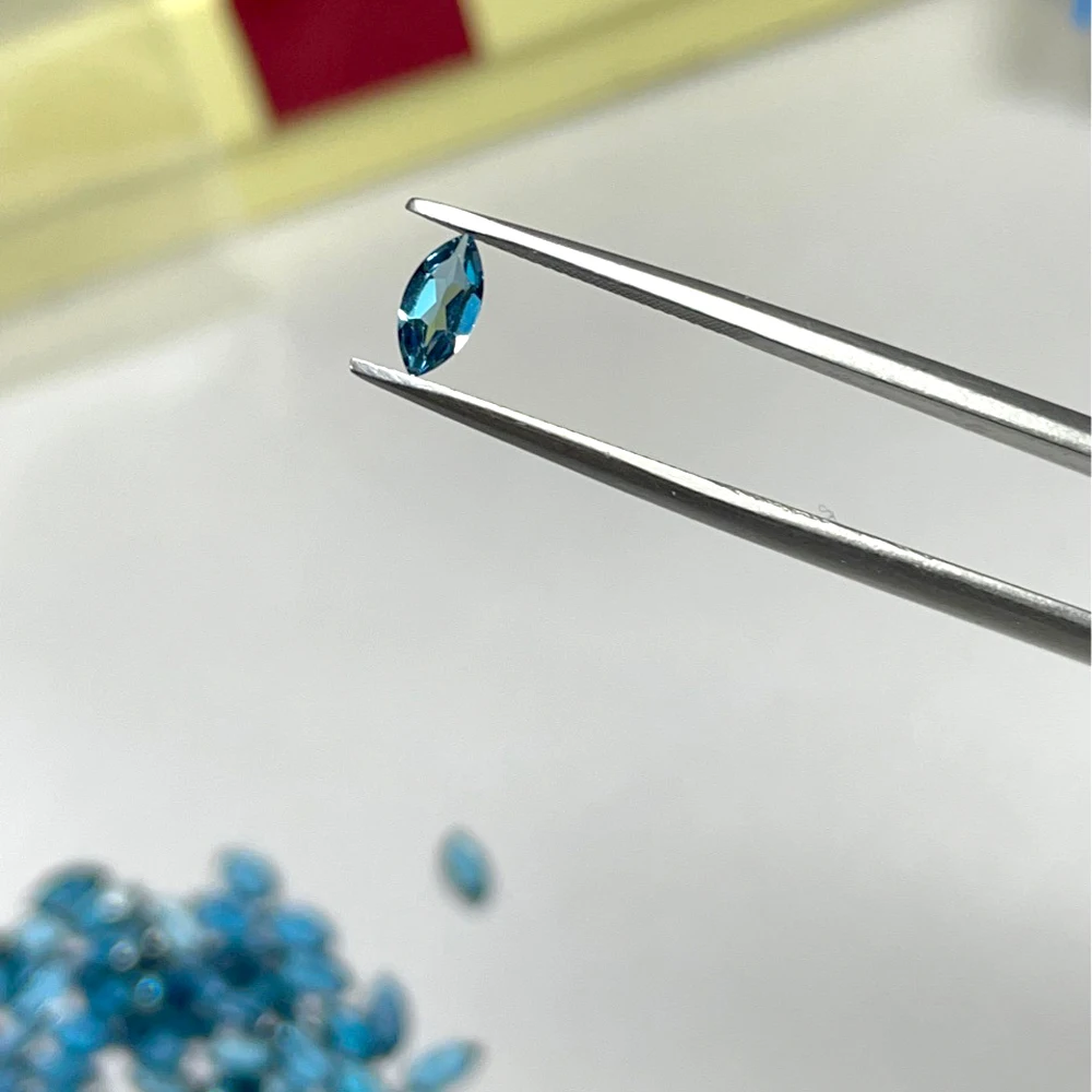20pcs London Blue Topaz Marquise 2x4mm-3x6mm Facet Cut Semi-precious Natural Stone Eye Clean Loose Gemstone For Jewelry Making