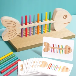 Montessori Wooden Color Matching Sensory Balance Puzzle Toy (Fish bone game)