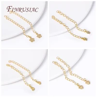 18K Gold Plated Brass Metal Extension Chains Bracelet Necklace Extend Tail Chains Connectors DIY Jewelry Making Findings