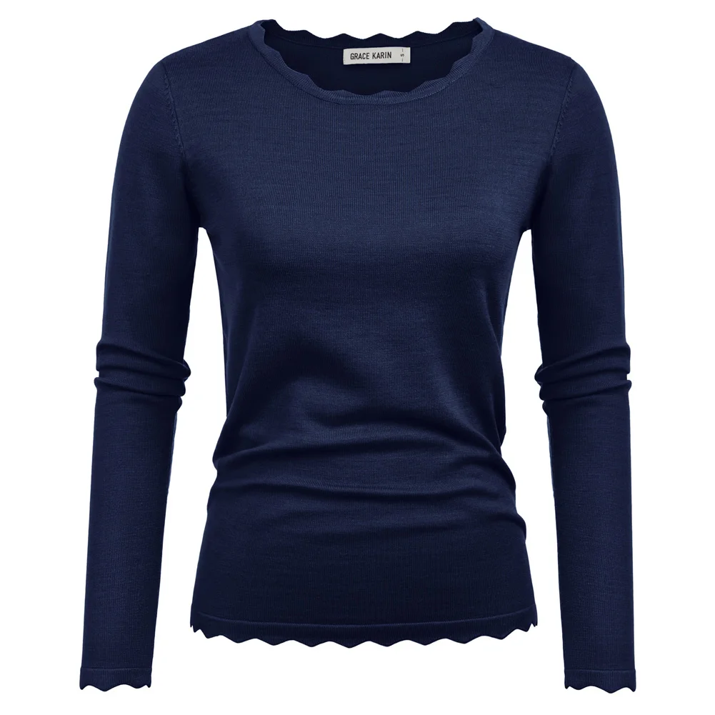 

GRACE KARIN Women's High Stretchy Long Sleeve Pullover Sweater Blouse Top