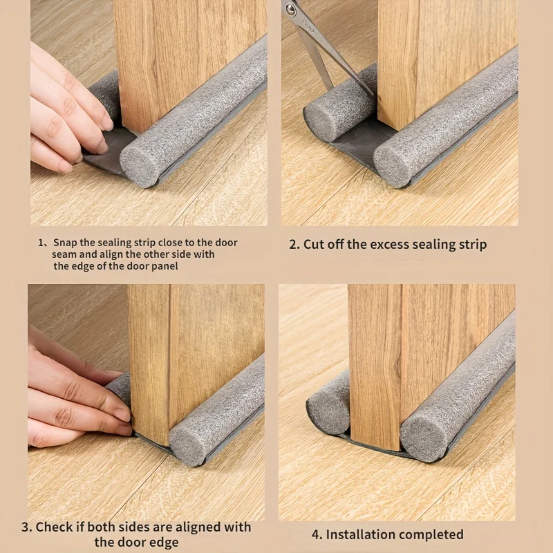 Anti-friction Self-Adhesive Door Bottom Seal Strip Sound Insulation Anti-Theft Windproof Waterproof Protection Doors Windows door seal strip