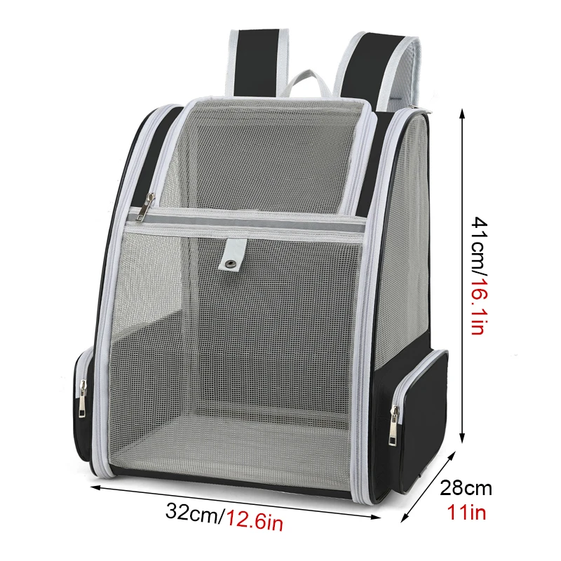 Pet Supplies Mesh Breathable Double Shoulder Dog Backpack Outdoor Travel Cat Bag For Cats And Puppy Carrying Pet Supplies