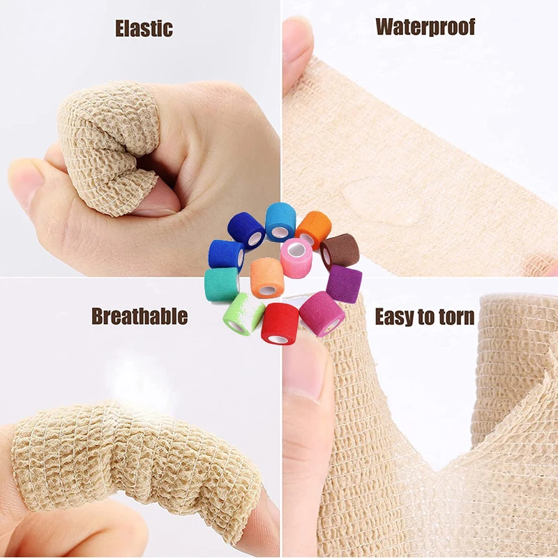 Sports Tape 1Pcs Self Adherent Wrap Self Adhesive Cohesive Bandage Strong Elastic for Wrist Stretch Athletic