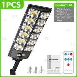 Solar - Powered LED Motion Sensor Outdoor Light, IP68 Waterproof Wall and Street Lamp (12 lights - circular)
