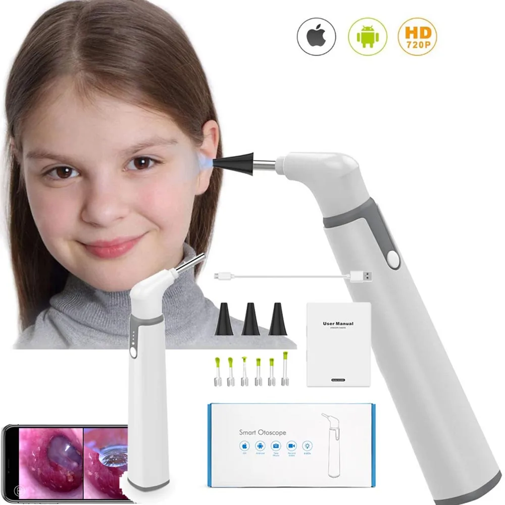 WifiEarOtoscope39mmSmartWirelessPortableVisualEarwaxCleaning