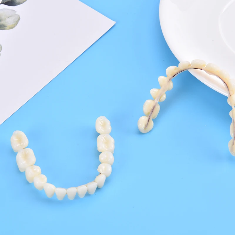 28pcs Resin False Teeth Whitening Dentures Temporary Fake Tooth Upper