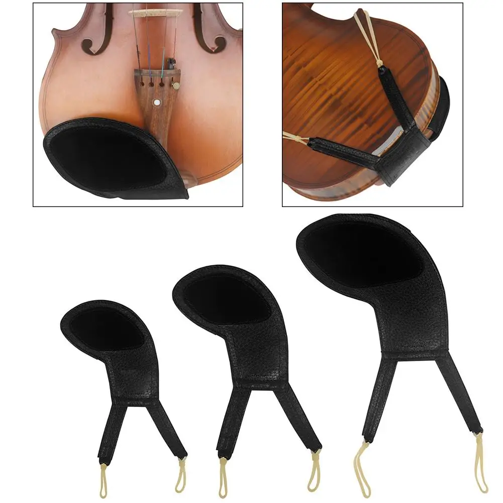 Violin Shoulder Rest with Rubber Bands Soft Comfortable Bonded Leather