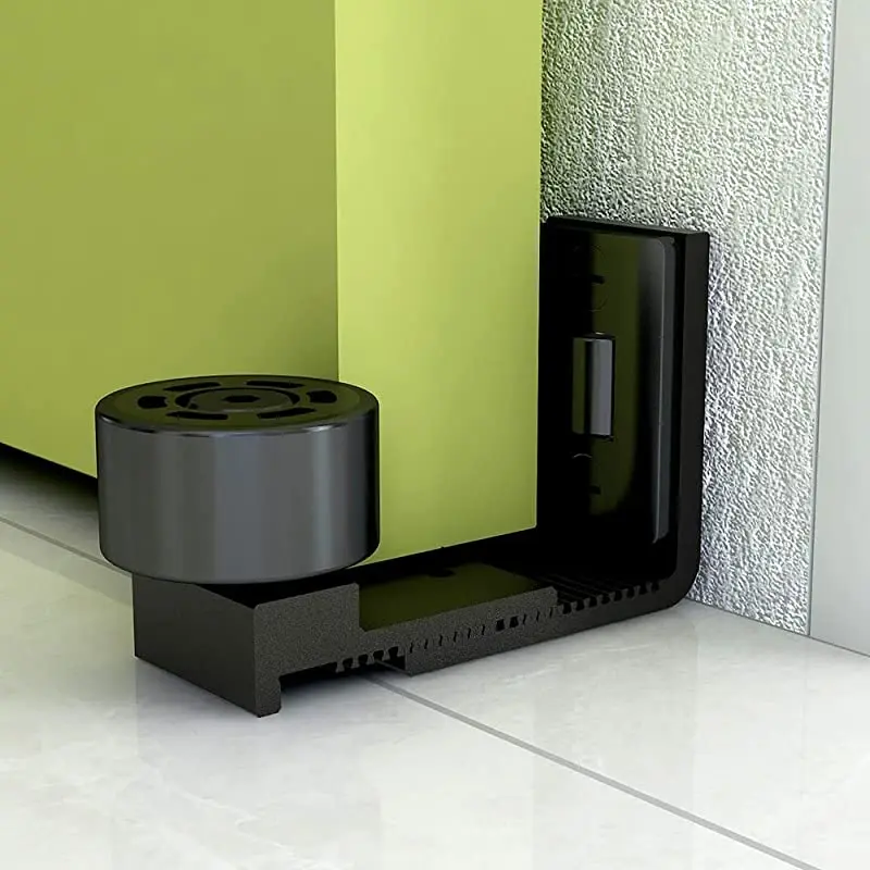 Adjustable Black Sliding Door Floor Rail Accessory