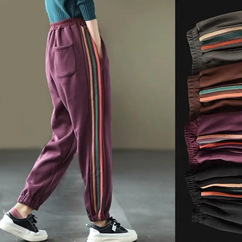Women's Autumn Winter New Fashion Elegant High Waist Solid Color Versatile Casual Western Commuting Comfortable Popular Pants
