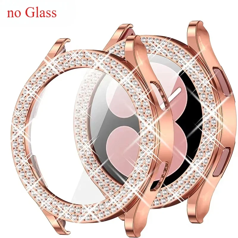 Diamond-Encrusted Protective Watch Case - Shiny Plastic Hard Bumper Cover