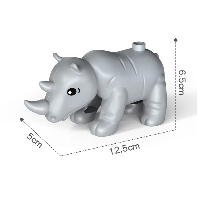 Big Building Block Crocodile Lion Horse Elephant Kangaroo Puppy Wild New Animals Soft Gum Block Enlighten Toys For Children Gift 6