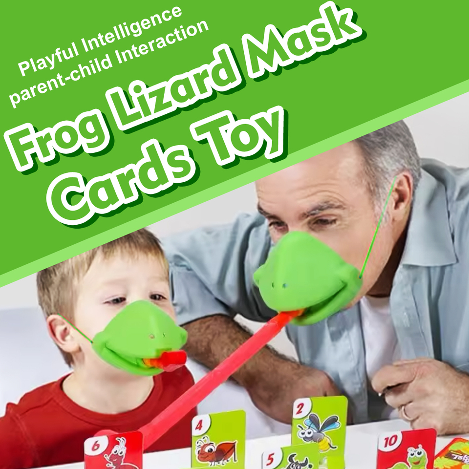 Frog Lizard Mask Wagging Tongue Lick Cards Board Games for Children Family Party Toys Antistress Funny Desktop Puzzle Game Toys