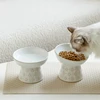 Cat Ceramic Bowl Pet Dogs Elevated Food Water Bowls Relief Printing Puppy  Drinking Eating Supplies 2