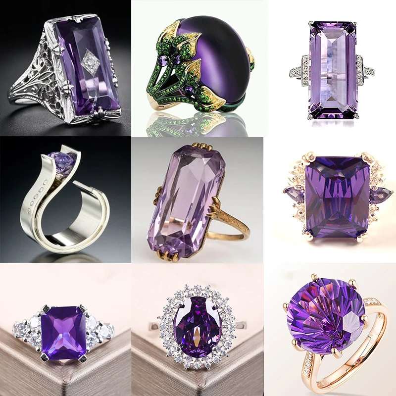 Purple Stone Ring Sliver 1