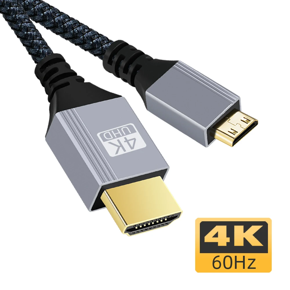 High Speed Mini HDMI-Compatible to HDMI-Compatible 2.0 Cable 4K 60HZ 1080P 3D for Tablet Camcorder Camera Display Cable Adapter