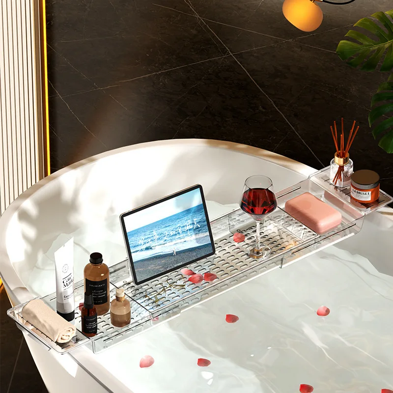 Bathtub shelves toilets retractable drain racks shelves plates bathroom tub holders bath trays bathroom shelves