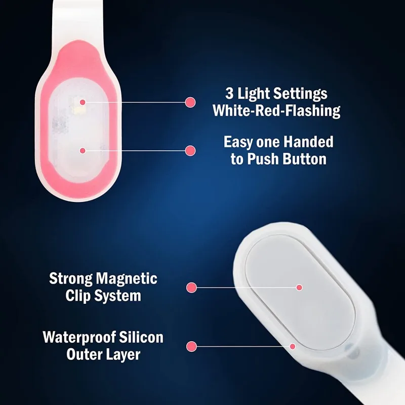 LED 손전등 손전등에 클립 야간 안전 간호 라이트 걷기 달리기 스포츠 야외 비상용 자기 손전등