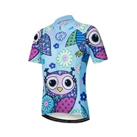 Cycling Jersey Kids Boy Girl Bike Mountain MTB Shirt Short sleeve Children Mountain Road Top Summer Cyclist Clothing Cute Blue 2