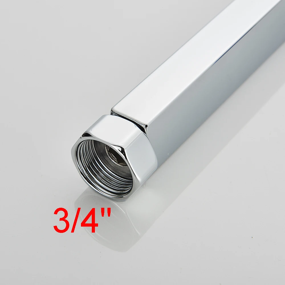 Shower Pipe Extension Square For Shower Faucet Chrome/Matte Black 40-90cm Tube-Bar