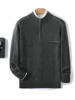 ANGEL 100% Merino Wool Men's Knitwear Sweater Mock Neck Zipper Pullovers Autumn Winter Smart Casual Cashmere Soft Male Clothes 6