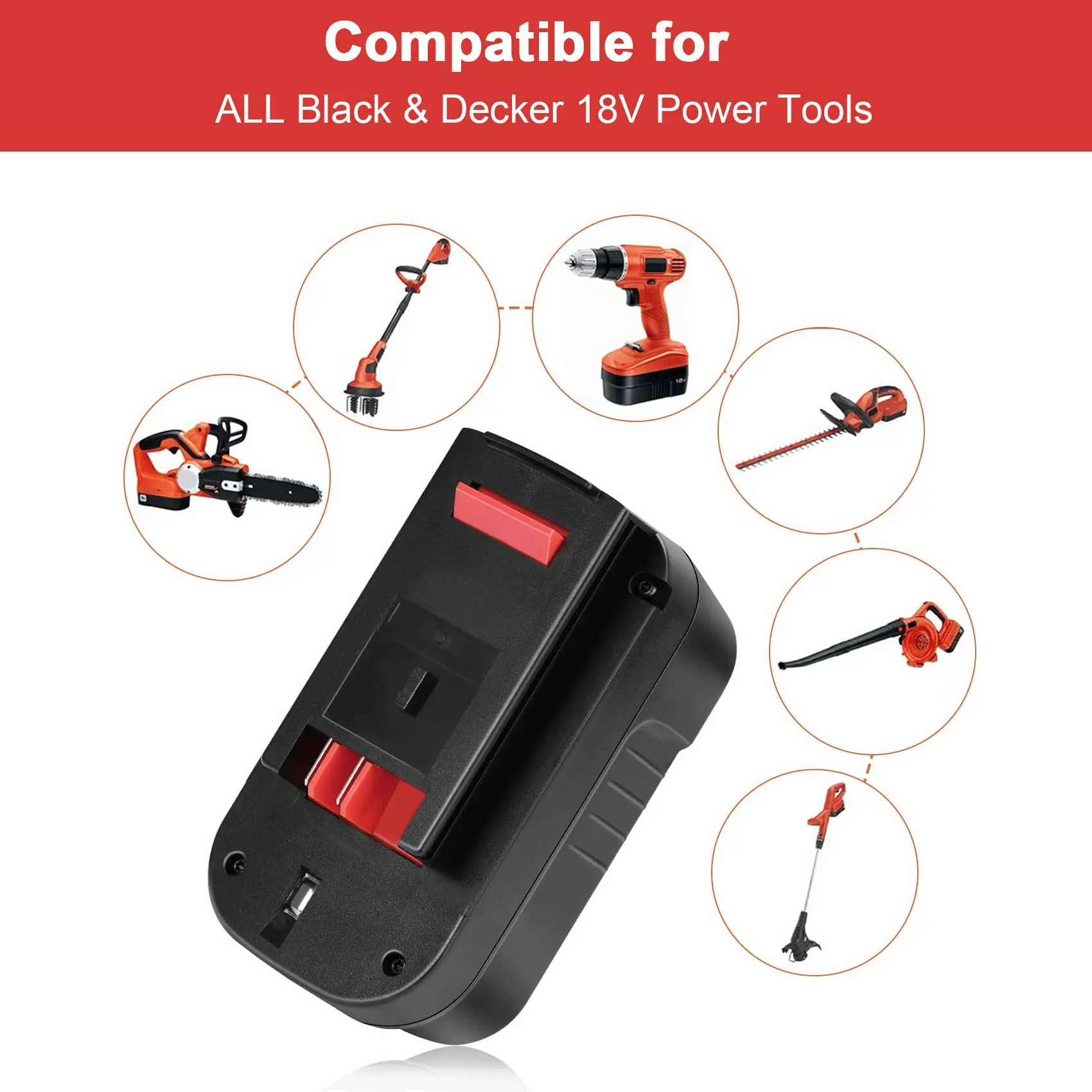 Batterie de Rechange 18 V 40 Ah pour Black+Decker HPB18 HPB18-OPE A1718