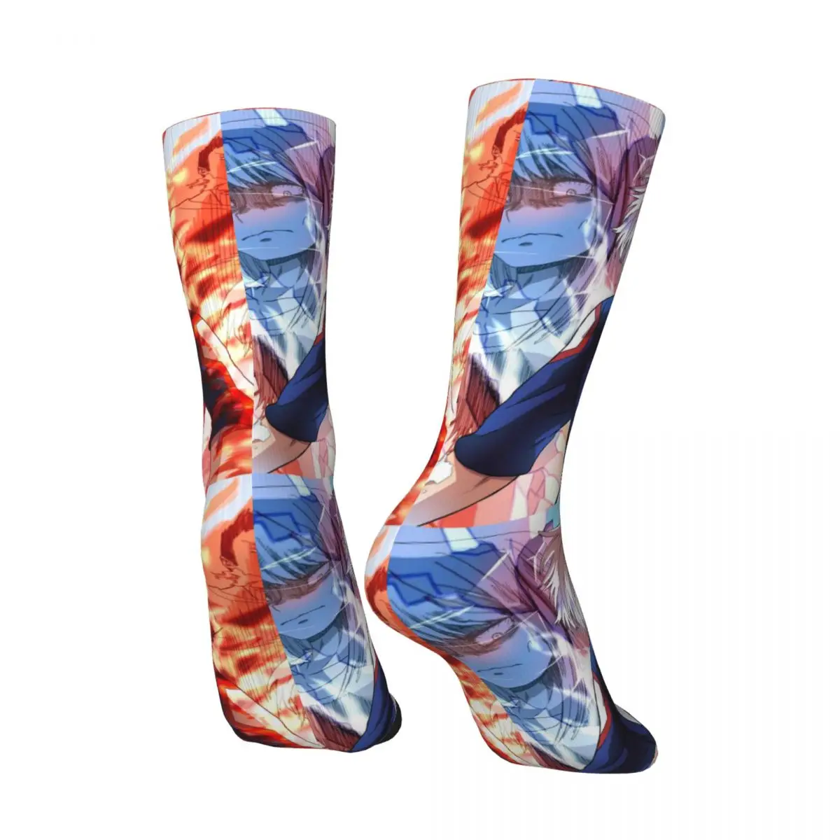Funny compression Sock for Men Cry Hip Hop Harajuku My Hero Academy Youth Blood Happy Seamless Pattern Printed Boys Crew Sock