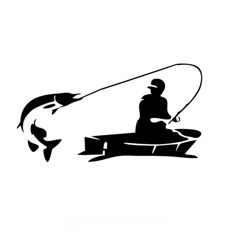 

Fisherman funny waterproof car sticker vinyl decal white/black for auto car stickers styling rear window choose size12cm*6cm