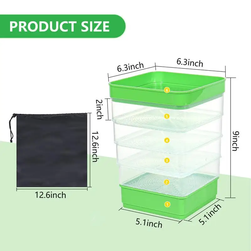 Seed Sprouter Tray With Cover Sprout Dish Growing Pot Sprout Dish Growing Pot Vegetables Plants Germination Nursery Tray