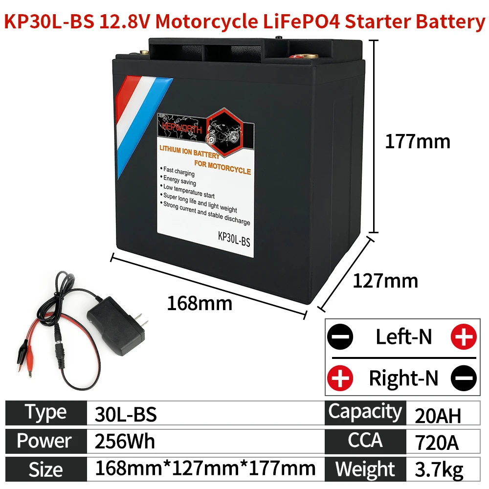 Batterie de démarrage LiFePO4 pour moteur de moto, 12V, 20ah, CCA