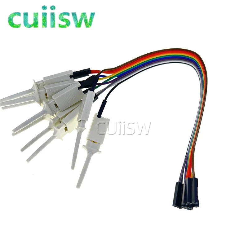 Test Probes 10pcs 200mm High Efficiency Hook Clip Logic Analyzer Cable Gripper Kit Yellow/Red/Black/Green
