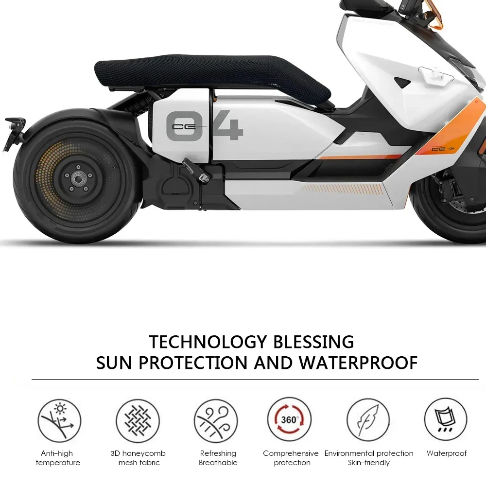 CE 04 Ce04 3D Airflow Honeycomb Mesh Protect Cushions For BMW CE04 CE-04 Motorcycle Seat Covers Nylon Non-slip Accessories motorcycle seat covers