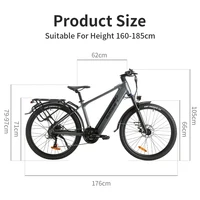 Bicicleta eléctrica 48V 15Ah 400W Motor aleación de aluminio bicicleta eléctrica de montaña batería de litio extraíble viajero urbano adultos Ebike - Imagen 6