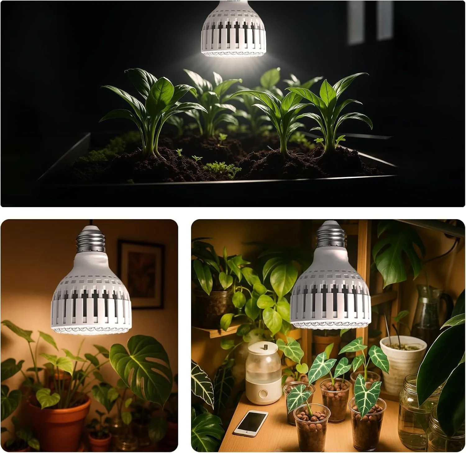 Full Spectrum Indoor LED Grow Light Bulb - 12W Plant Growth Lighting