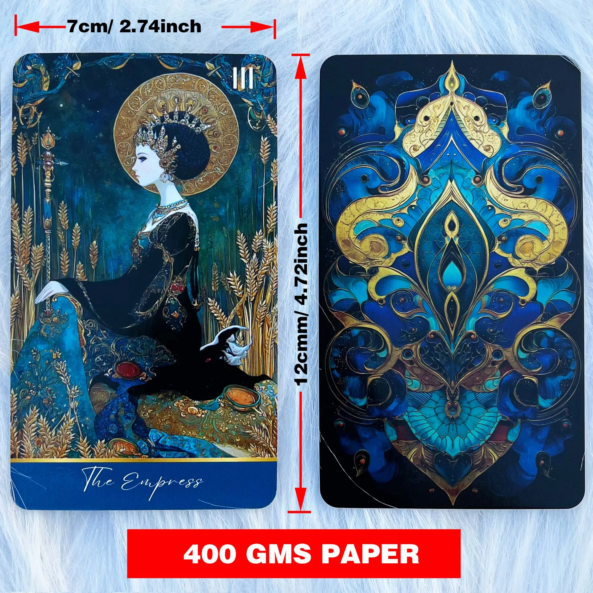Azure Arcana Tarot Deck with English Guidebook – Perfect for Beginners, Card Games, Divination, and Meditation, 78-Card Set