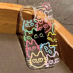 Cute Cats Daisy Cartoon Clear Phone Case Cover - S22 Ultra (T9995)