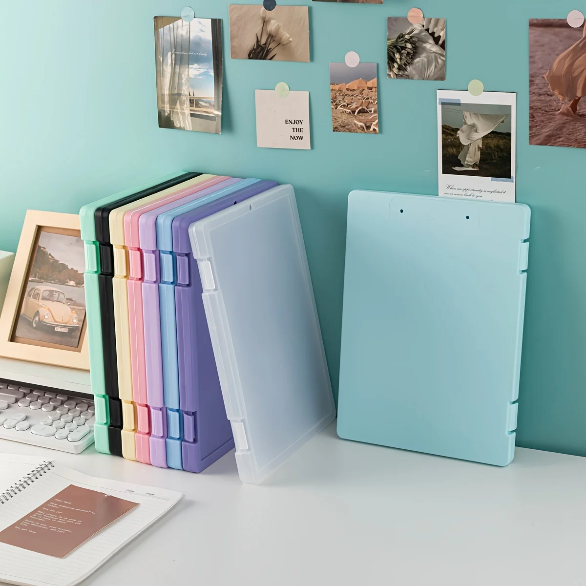 A4 File Storage Box, Transparent Plastic File Box, Large Capacity Student Desk Sundries Classification Storage, Multifunctional