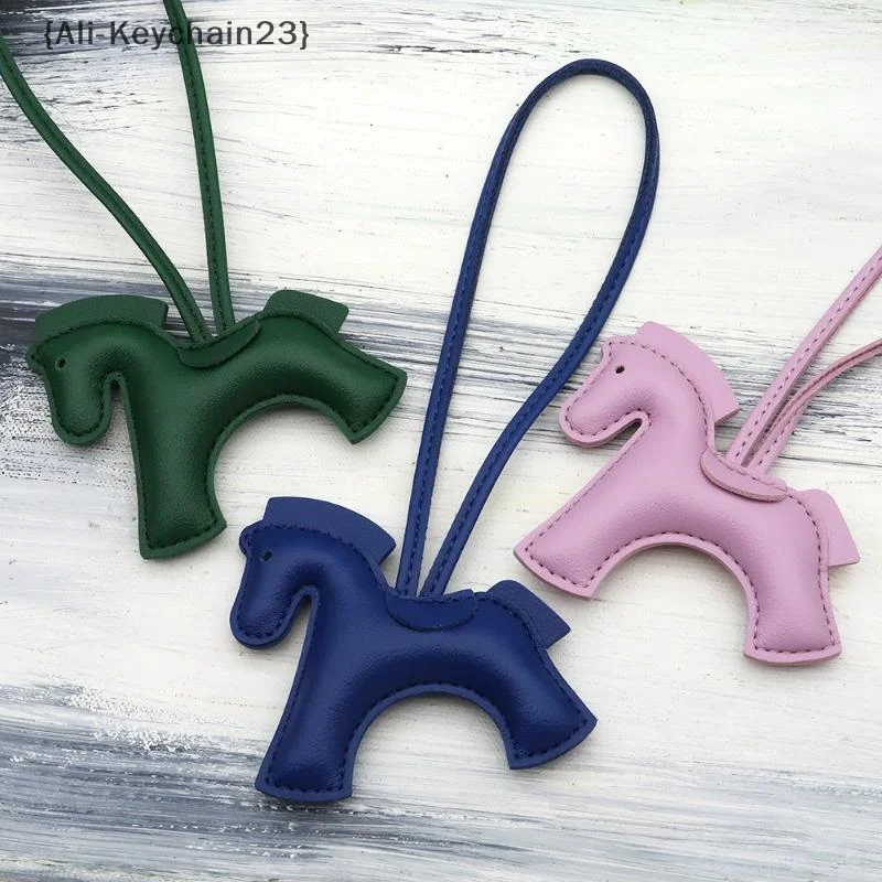 Premium PU Leather Tiny Pony Embellishment Keychain - Artistic Display