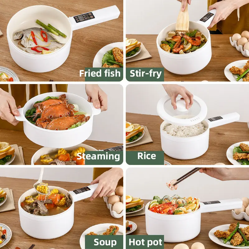 Small Multi-functional Electric Pot For Cooking, Intelligent Instant Noodles Pot, Non Stick Kitchen Cooker, Frying Household Pot 5