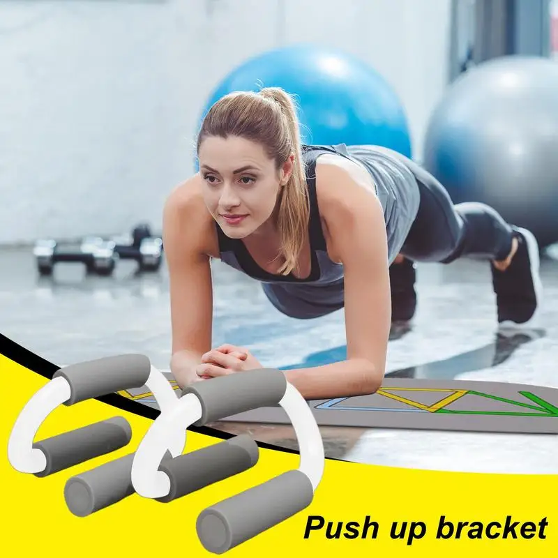 Strength Training Pushup Stands S Shape Pushup Handles Bar Home Gym Accessories Professional System With Non-Slip Mat For Floor