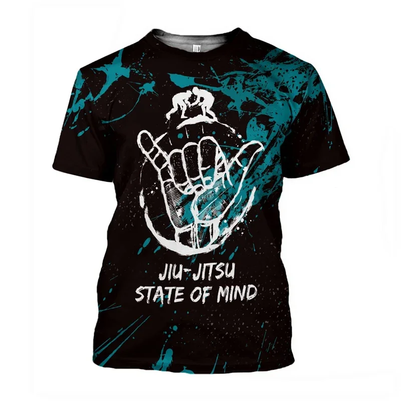 Geeignet für Jiu-Jitsu-Enthusiasten. Kurzärmeliges Sommer-Outdoor-Freizeit-Sport Schnelltrocknendes und Atmungsaktives Herren-T-Shirt – Detail 7
