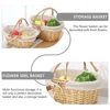Picnic Basket Small Wicker with Handle Table Storage Baskets Flower Girl Ivory Woven Hanging 4