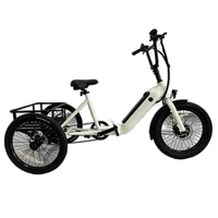 Tricycle de vélo électrique pliable à 3 roues pour adultes hors route avec panier de chargement vélo électrique à gros pneus de 20 pouces pour hommes pliant 1